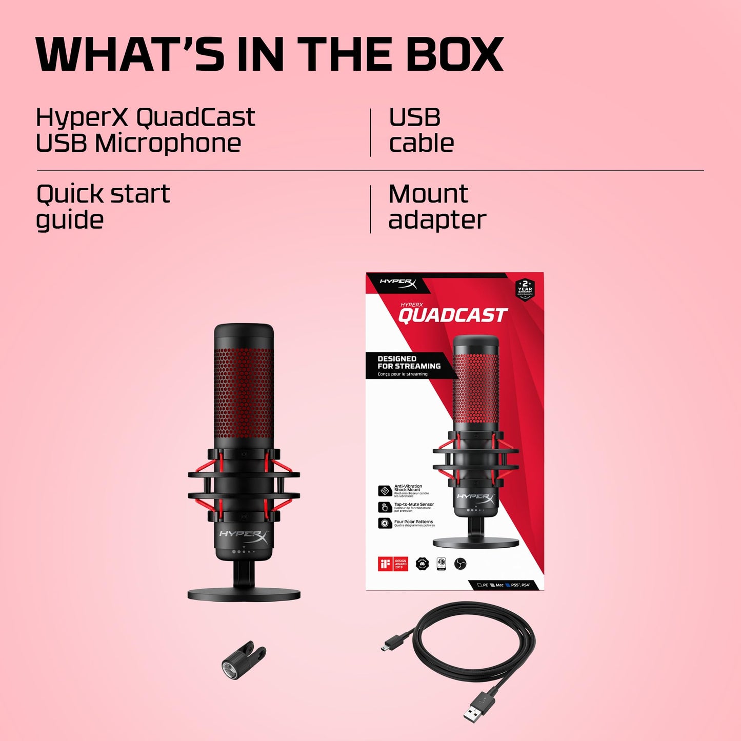 Micrófono USB Sobremesa – Para Streamers y Gamers, Negro